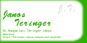 janos teringer business card